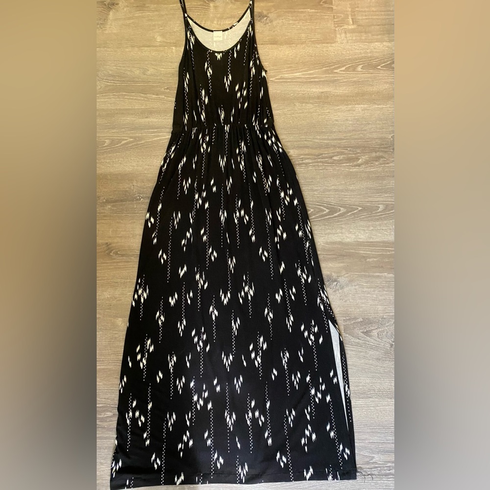 Kaleigh Maxi Dress Black/White Pattern Size Small